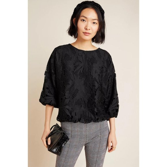 Anthropologie Eri + Ali Annmarie Lace Blouse Top - Picture 5 of 5
